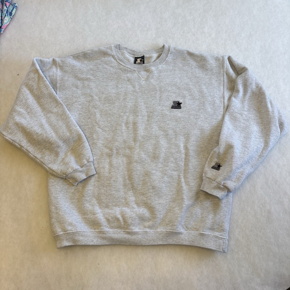 Starter Mens Small Heather Gray Crewneck Sweatshirt Made in USA Vintage 90s
